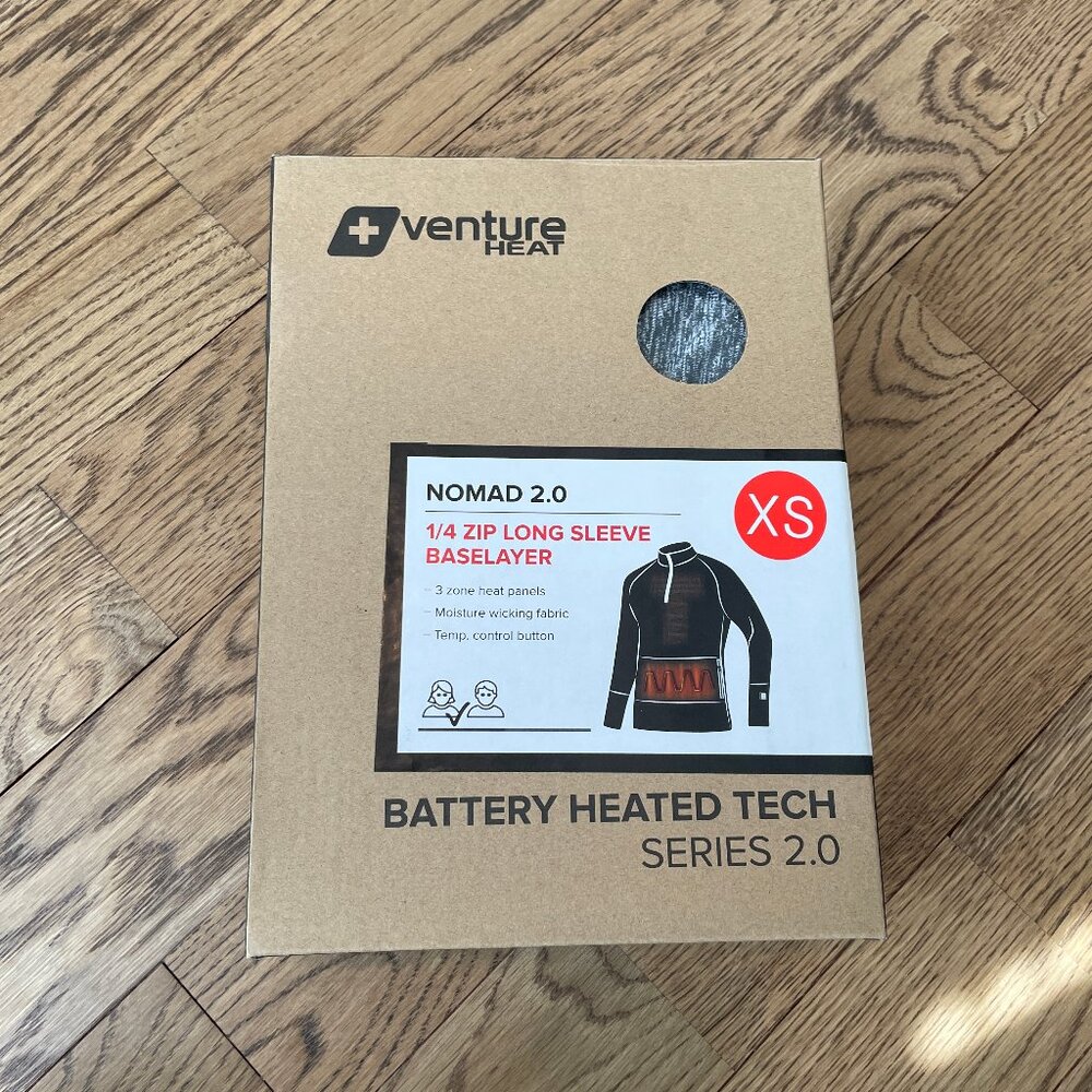 NEW. Venture Heat Battery Heated Base Layer, XS